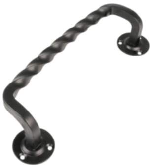 Gedotec Torgriff DACHSTEIN aus Stahl gekröpft schwarz antik, 253 mm