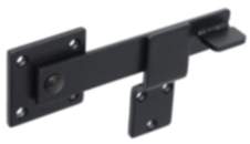 Gedotec Türriegel aus Stahl schwarz mit Platte, 155 mm