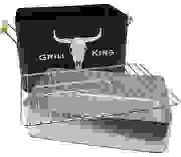 Grill King Holzkohlegrill Rechteckig - Matt Schwarz - 32x20x20 cm