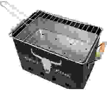 Grill King Holzkohlegrill Rechteckig - Matt Schwarz - 32x20x20 cm