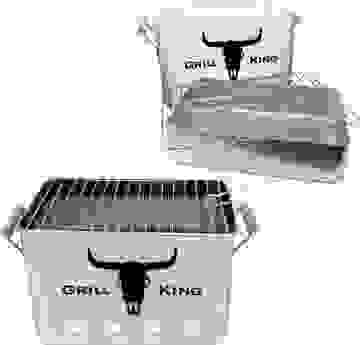 Grill King Holzkohlegrill Rectangle - Silber - 32x20x20 cm