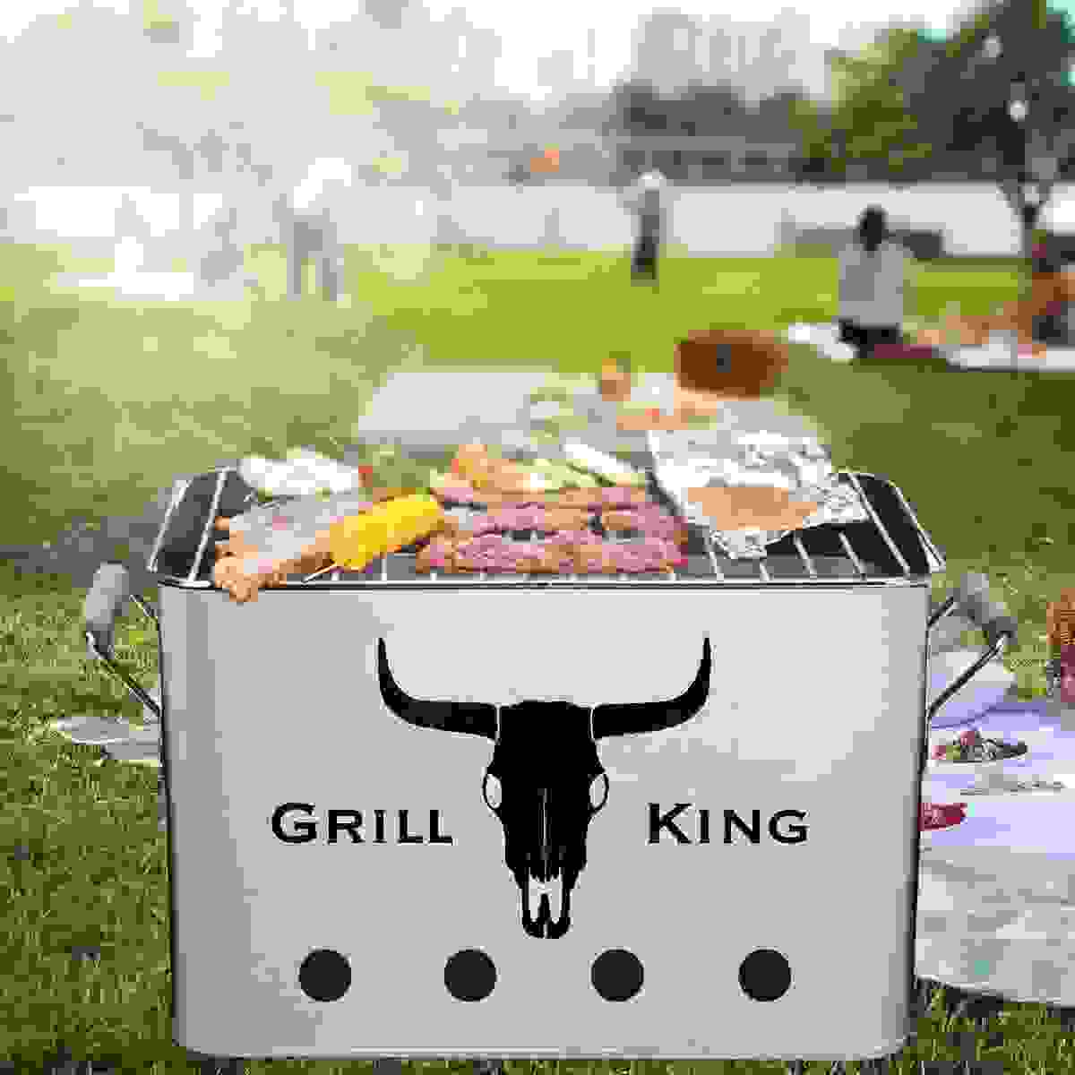Grill King Holzkohlegrill Rectangle - Silber - 32x20x20 cm