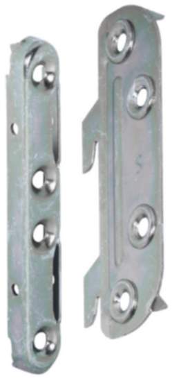 Häfele Bettverbinder mit gekröpftem Haken- und Schließteil Höhe 100 oder 130 mm
