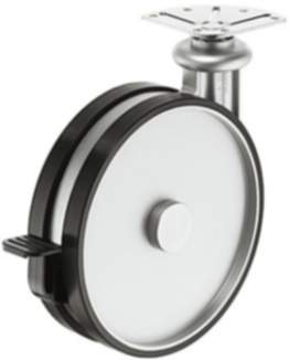 Häfele Design-Möbelrolle H4823 Tragkraft 80 kg lenkbar Anschraubplatte oder Gewindstift M10
