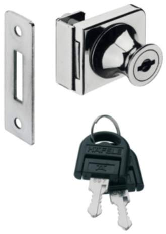Häfele Glastür-Möbelschloss H6100 Vitrinenschloss ECONO Set