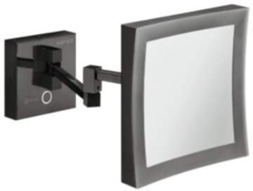 Häfele Kosmetikspiegel H1050 Messing graphit-schwarz quadratisch