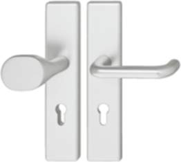 Häfele Sicherheitsgarnitur DIN-NORM PZ 72 Schutzbeschlag Drücker/Knopf Modell A91.12 Aluminium silbe