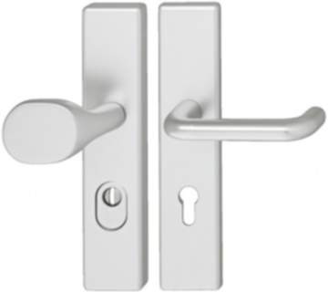 Häfele Sicherheitsgarnitur DIN-NORM PZ 92 Schutzbeschlag Drücker/Knopf Modell A91.12 mit Kernziehsch