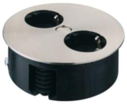 Häfele Steckdosen-Element 230 V drehbar 2-fach Steckdose Edelstahl Optik