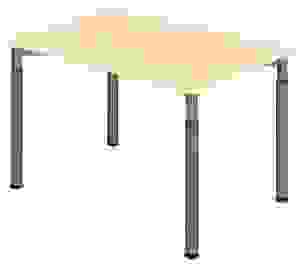 HAMMERBACHER Mirakel höhenverstellbarer Schreibtisch ahorn rechteckig, 4-Fuß-Gestell grau 120,0 x 80,0 cm