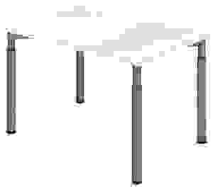 HAMMERBACHER Mirakel höhenverstellbarer Schreibtisch weiß rechteckig, 4-Fuß-Gestell grau 120,0 x 80,0 cm