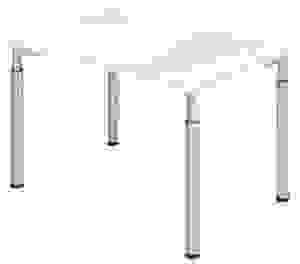 HAMMERBACHER Mirakel höhenverstellbarer Schreibtisch weiß rechteckig, 4-Fuß-Gestell silber 120,0 x 80,0 cm
