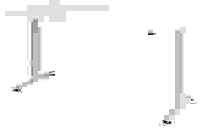 HAMMERBACHER XMST2E elektrisch höhenverstellbarer Schreibtisch weiß rechteckig, T-Fuß-Gestell silber 200,0 x 100,0 cm