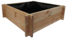 Hochbeet Aik von Nordje® aus hochwertigem Douglasie Holz 99x99x29,5 cm mit Geotextil-Vlies