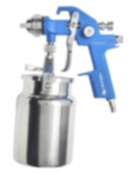 Högert Pressluft-Lackierpistole mit unterem Saugbehälter 1000 ml