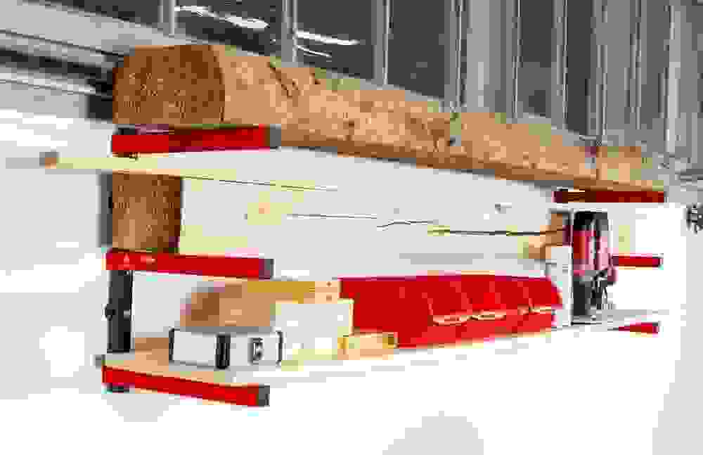 Holzmann HLR1 Stahl-Aufhängesystem für Surfbretter oder Holzbretter - 50 kg Tragkraft pro Träger