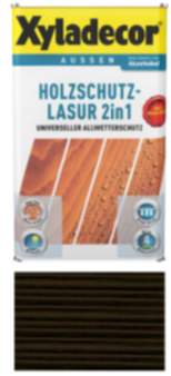 Holzschutz Lasur für Außenbereich Xyladecor  2in1 Ebenholz 0,75L Universeller Allwetterschutz