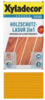 Holzschutz Lasur für Außenbereich Xyladecor  2in1 Eiche Hell 0,75L Universeller Allwetterschutz