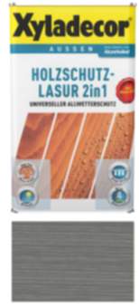 Holzschutz Lasur für Außenbereich Xyladecor  2in1 Grau 0,75L Universeller Allwetterschutz