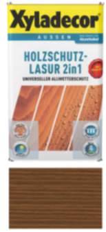 Holzschutz Lasur für Außenbereich Xyladecor  2in1 Nussbaum 0,75L Universeller Allwetterschutz
