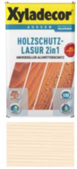 Holzschutz Lasur für Außenbereich Xyladecor  2in1 Weissbuche 0,75L Universeller Allwetterschutz
