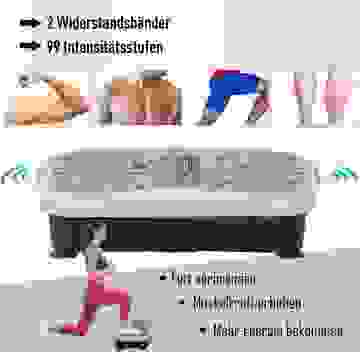 HOMdotCOM Fitness-Vibrationsplattform mit USB-Lautsprecher und Fernbedienung