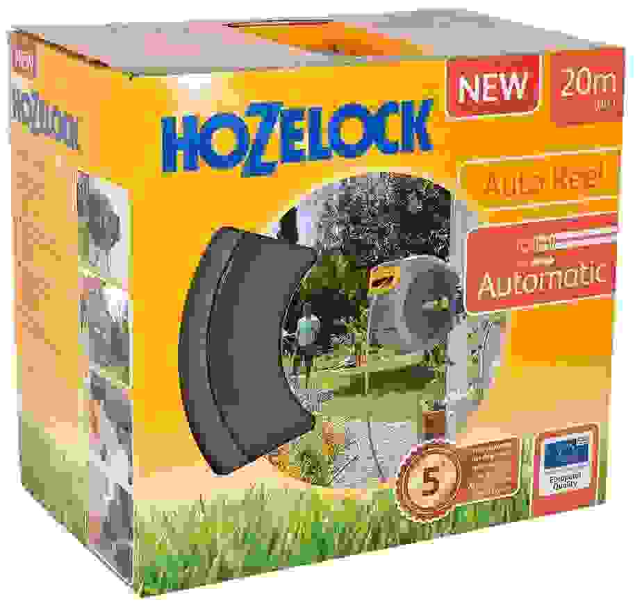 Hozelock Automatik-Schlauchaufroller - inkl. 20 m Schlauch + Spritzpistole