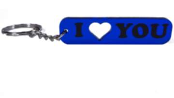 I love you Schlüsselanhänger mit Herz Geschenk farbig Blau