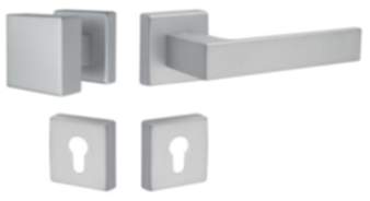 JUVA Drückergarnitur PUSH aus Aluminium silber