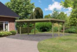 Karibu | Doppelcarport Classic 1 Variante A | mit Stahldach
