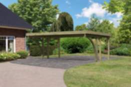 Karibu | Doppelcarport Classic 1 Variante C inkl. zwei Einfahrtsbögen | mit PVC-Dach
