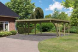 Karibu | Doppelcarport Classic 2 Variante C inkl. zwei Einfahrtsbögen | mit PVC-Dach