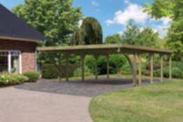 Karibu | Doppelcarport Classic 3 Variante C inkl. zwei Einfahrtsbögen | mit PVC-Dach