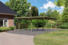 Karibu | Doppelcarport Eco 1 Variante A | 2x gerade Stützbalken