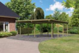 Karibu | Doppelcarport Eco 2 Variante A | 2x gerade Stützbalken