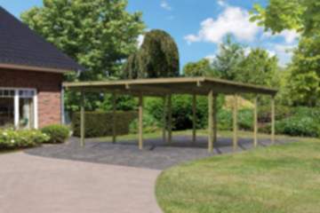 Karibu | Doppelcarport Eco 2 Variante A | 2x gerade Stützbalken