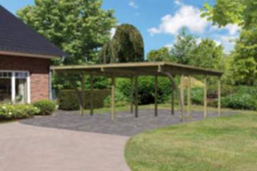 Karibu | Doppelcarport Eco 2 Variante C | 2x Rundbogen