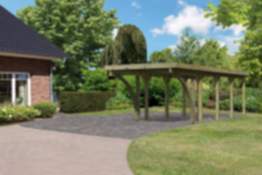 Karibu | Einzelcarport Classic 3 Variante C inkl. zwei Einfahrtsbögen