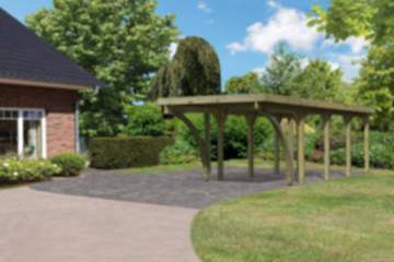 Karibu | Einzelcarport Classic 3 Variante C inkl. zwei Einfahrtsbögen