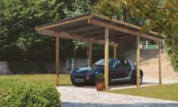 Karibu | Einzelcarport Eco 1 Variante A | 2x Gerade Stützbalken