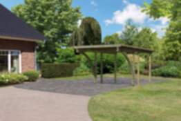 Karibu | Einzelcarport Eco 1 Variante C | 2x Rundbogen