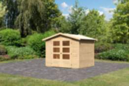 Karibu Gartenhaus Amberg 3 naturbelassen 242 x 182 cm
