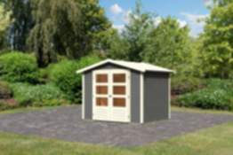 Karibu Gartenhaus Amberg 3 terragrau 242 x 182 cm