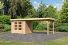 Karibu | Gartenhaus "Askola 3" SET AKTION | naturbelassen | mit Schleppdach 2,8 m