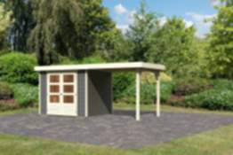 Karibu | Gartenhaus "Askola 3" SET AKTION | terragrau | mit Schleppdach 2,4 m
