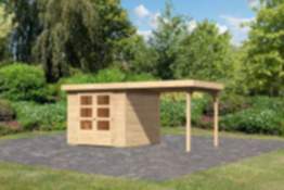 Karibu | Gartenhaus "Askola 3,5" SET | AKTION | naturbelassen | mit Schleppdach 240 cm
