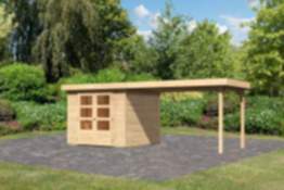 Karibu | Gartenhaus "Askola 3,5" SET | AKTION | naturbelassen | mit Schleppdach 280 cm