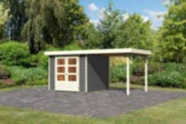 Karibu | Gartenhaus "Askola 3,5" SET | terragrau | mit Schleppdach 2,4 m