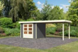 Karibu | Gartenhaus "Askola 3,5" SET | terragrau | mit Schleppdach 2,8 m