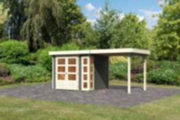 Karibu | Gartenhaus "Kerko 3" SET | terragrau | mit Schleppdach 2,4 m
